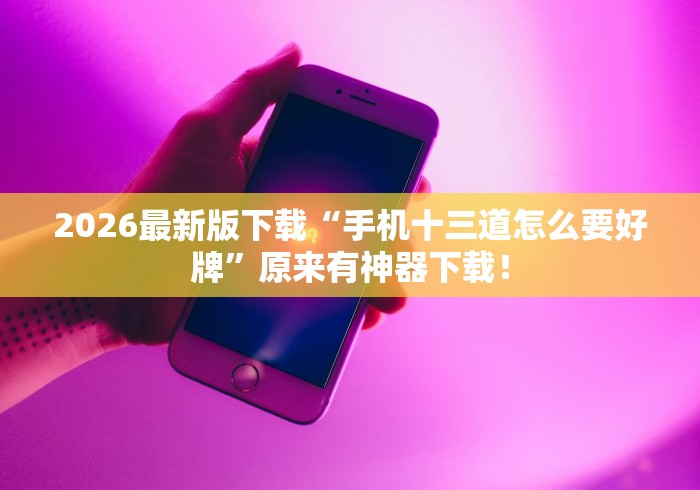 2026最新版下载“手机十三道怎么要好牌”原来有神器下载！