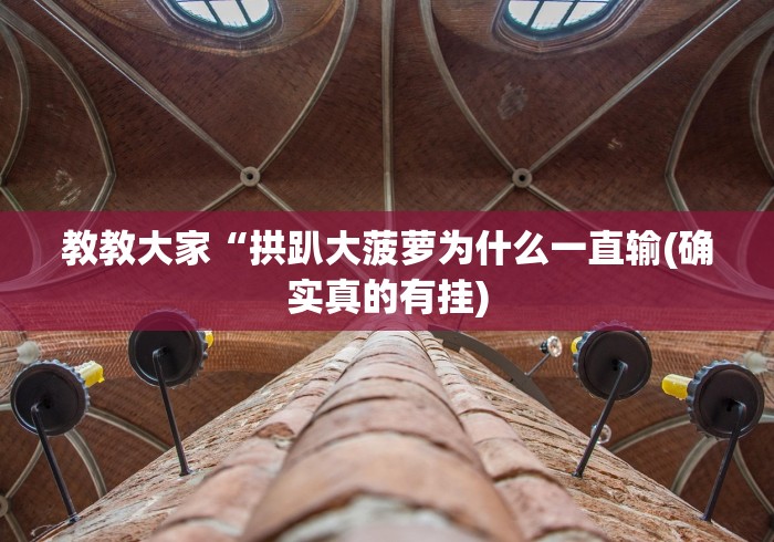 教教大家“拱趴大菠萝为什么一直输(确实真的有挂)