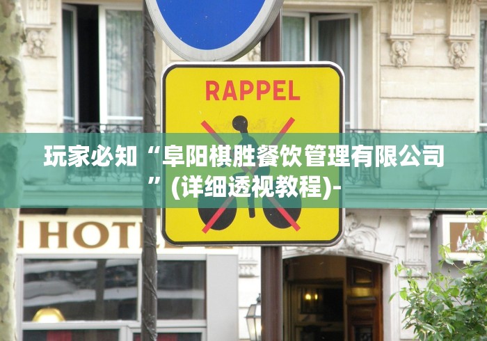 玩家必知“阜阳棋胜餐饮管理有限公司”(详细透视教程)-