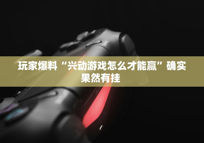 玩家爆料“兴动游戏怎么才能赢”确实果然有挂 