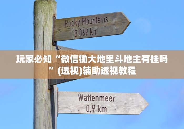 玩家必知“微信锄大地里斗地主有挂吗”(透视)辅助透视教程