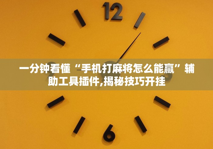 一分钟看懂“手机打麻将怎么能赢”辅助工具插件,揭秘技巧开挂