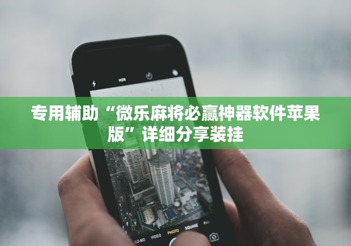 专用辅助“微乐麻将必赢神器软件苹果版”详细分享装挂