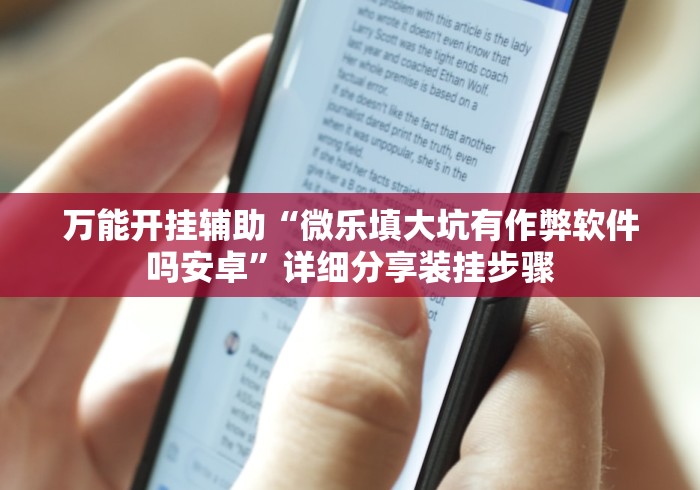 万能开挂辅助“微乐填大坑有作弊软件吗安卓”详细分享装挂步骤