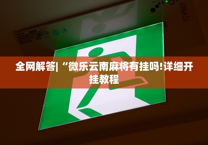 全网解答|“微乐云南麻将有挂吗!详细开挂教程