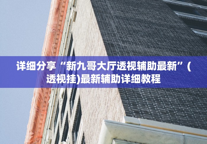 详细分享“新九哥大厅透视辅助最新”(透视挂)最新辅助详细教程