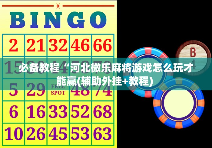 必备教程“河北微乐麻将游戏怎么玩才能赢(辅助外挂+教程) 