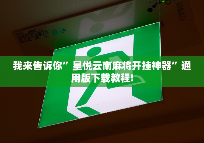 我来告诉你	”星悦云南麻将开挂神器”通用版下载教程!