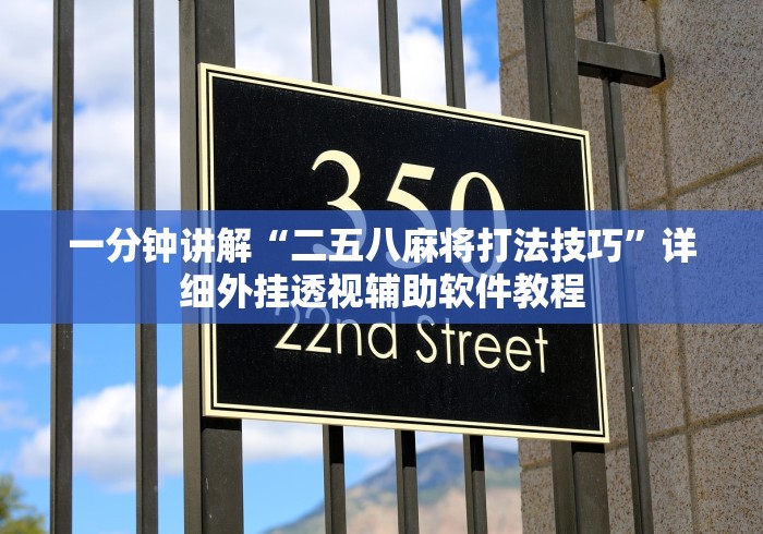 一分钟讲解“二五八麻将打法技巧”详细外挂透视辅助软件教程