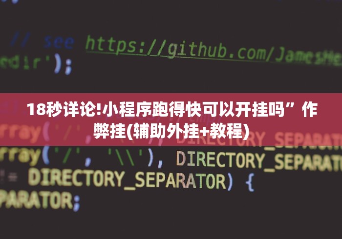 18秒详论!小程序跑得快可以开挂吗”作弊挂(辅助外挂+教程)