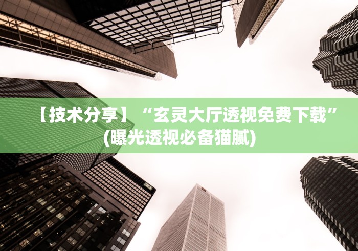 【技术分享】“玄灵大厅透视免费下载”(曝光透视必备猫腻)