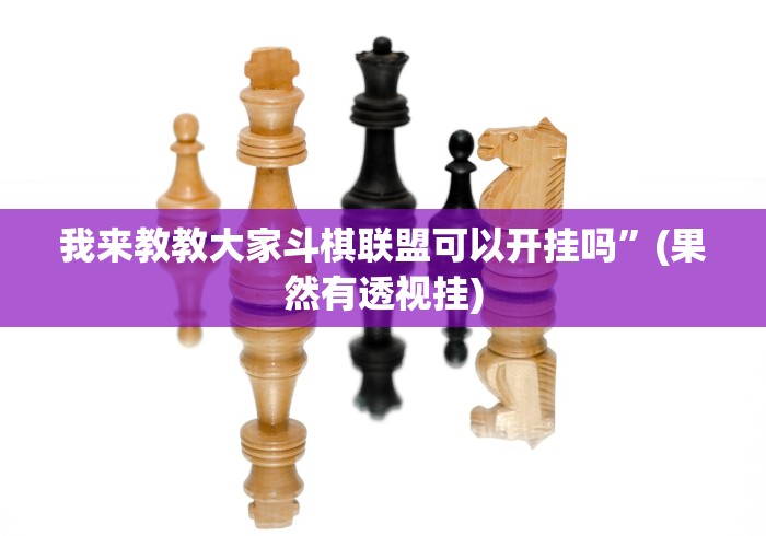 我来教教大家斗棋联盟可以开挂吗”(果然有透视挂)