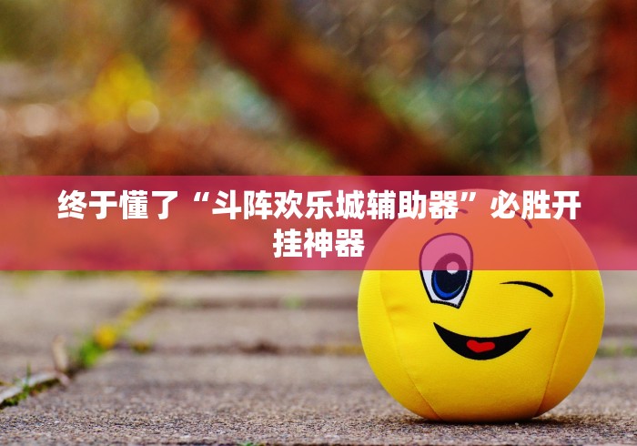 终于懂了“斗阵欢乐城辅助器”必胜开挂神器