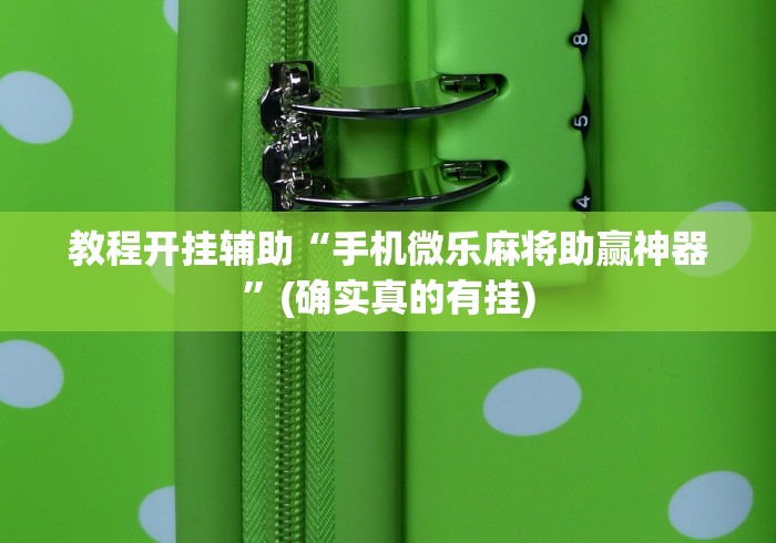 教程开挂辅助“手机微乐麻将助赢神器”(确实真的有挂)